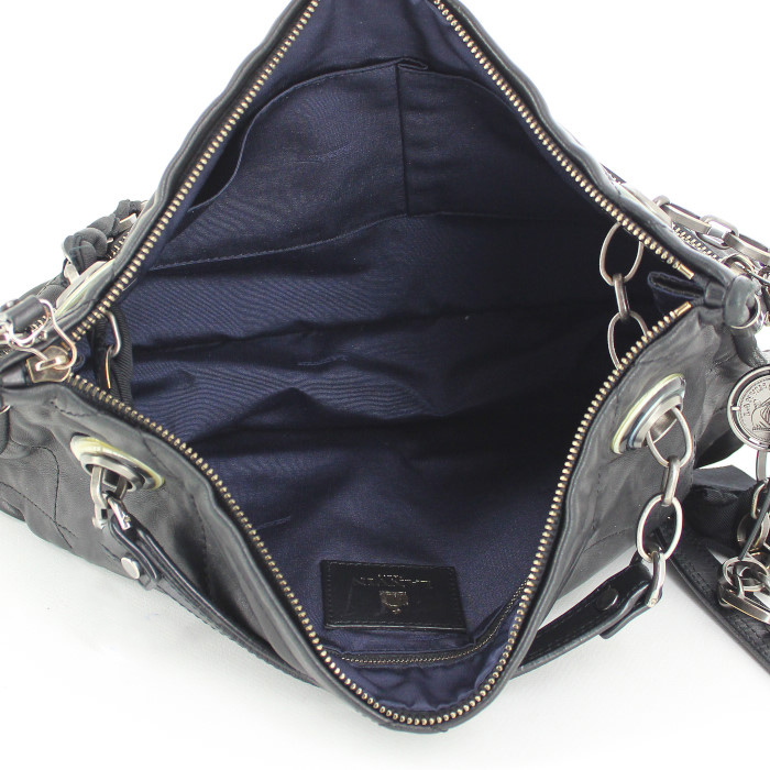 Sac bandoulière Lanvin Amalia en cuir matelassé noir - Detail D3