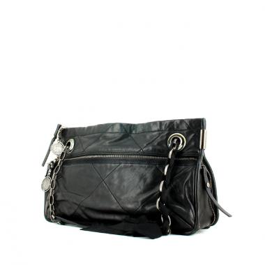 Bolso bandolera Lanvin Amalia en cuero acolchado negro