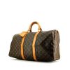 Borsa da viaggio Louis Vuitton Keepall 50 cm in tela monogram e pelle naturale - 00pp thumbnail