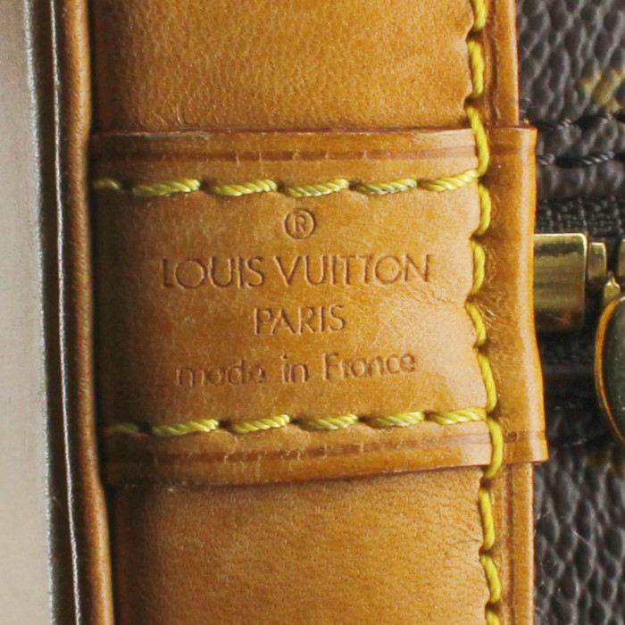 Louis Vuitton handbag in brown monogram canvas and natural leather - Detail D3