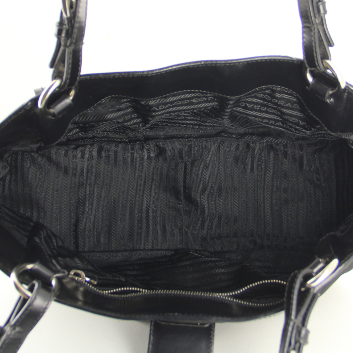 Borsa in tela e pelle nera - Detail D3