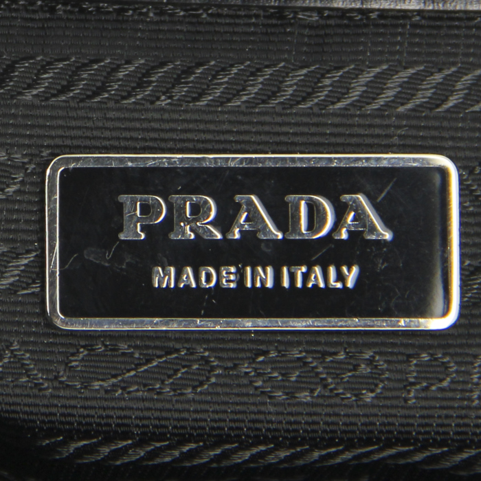 Bolso de mano Prada en lona y cuero negra - Detail D4