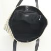 Burberry handbag in beige Haymarket canvas and black leather - Detail D2 thumbnail