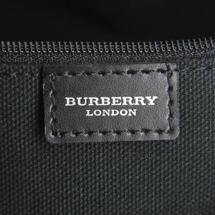 Borsa in tela Haymarket beige e pelle nera - Detail D3