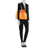 Prada handbag in orange canvas and natural leather - Detail D1 thumbnail