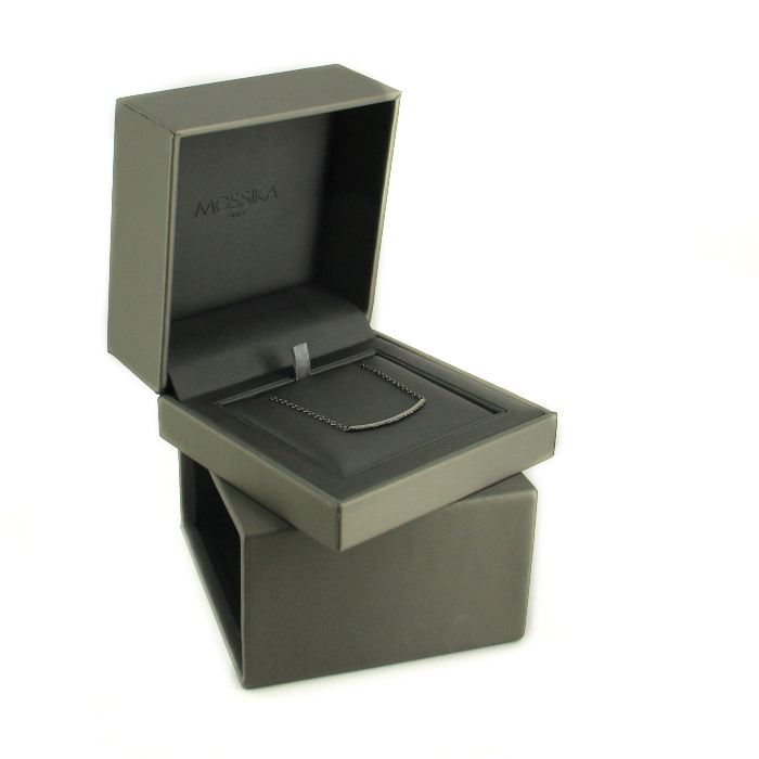 Bracciale Messika Gatsby Barrette in argento nero e diamanti neri - Detail D2