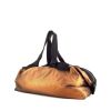 Lanvin handbag in golden brown and black canvas - 00pp thumbnail