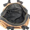 Lanvin handbag in golden brown and black canvas - Detail D2 thumbnail