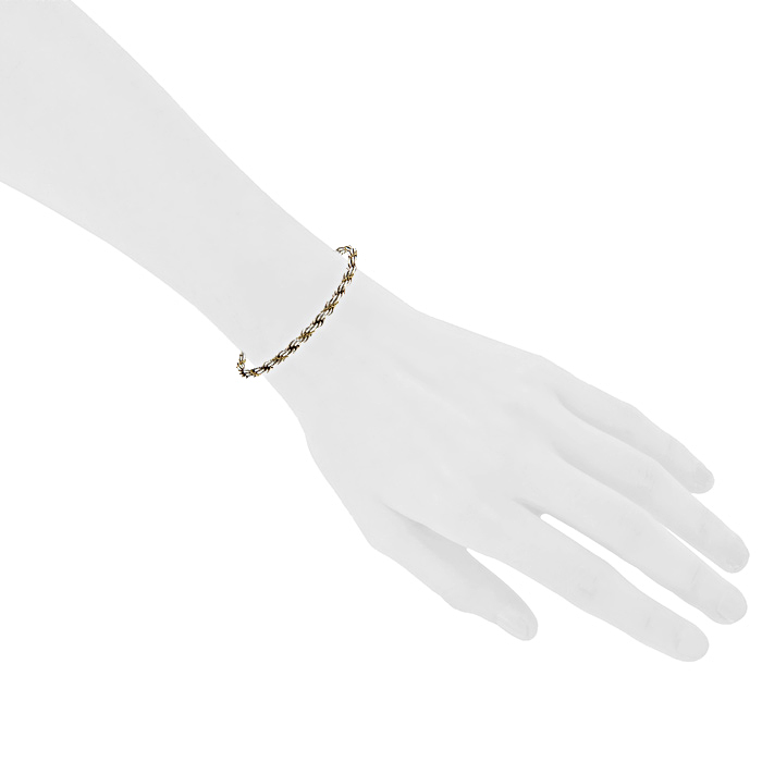 Brazalete flexible Tiffany & Co en plata y oro amarillo - Detail D1