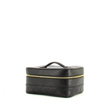 Chanel vanity case in black grained leather