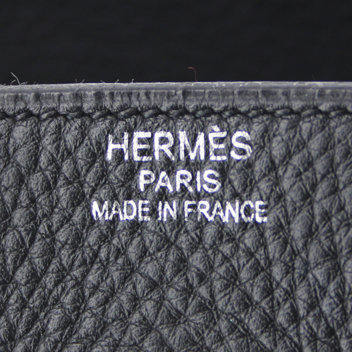 Hermes Birkin 35 cm handbag in black togo leather - Detail D3