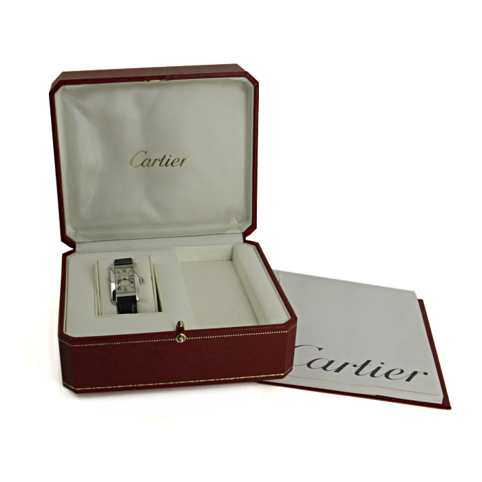 Cartier Tank Américaine watch in white gold Ref:  1713 Circa  1990 - Detail D2