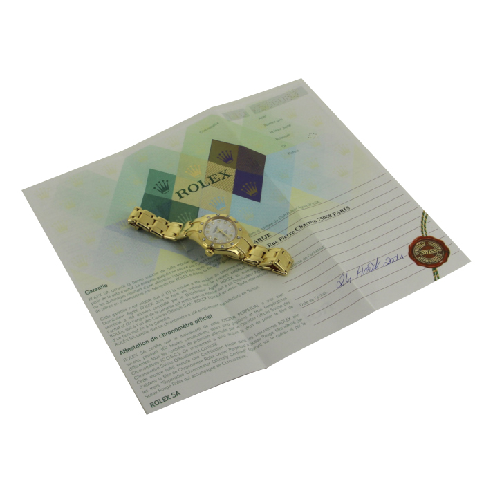 Montre Rolex Lady Datejust Pearlmaster en or jaune Ref :  80318 Vers  2001 - Detail D2