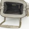 Bolso de mano Dior en cuero plateado y piel de pitón gris - Detail D2 thumbnail