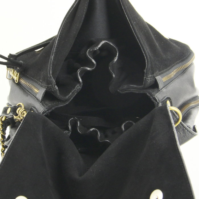 Bolso bandolera en cuero negro - Detail D2