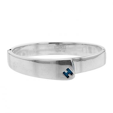 Hermes Candy opening bracelet in silver and turquoise