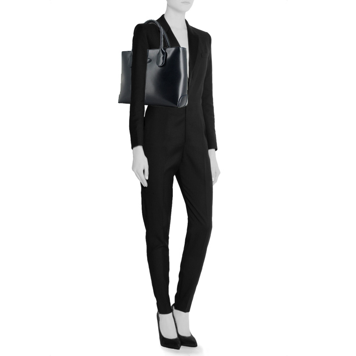 Sac à main Tod's en cuir bleu-marine - Detail D1