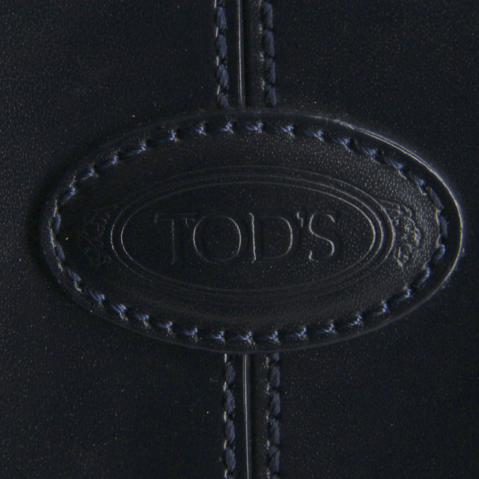 Sac à main Tod's en cuir bleu-marine - Detail D4
