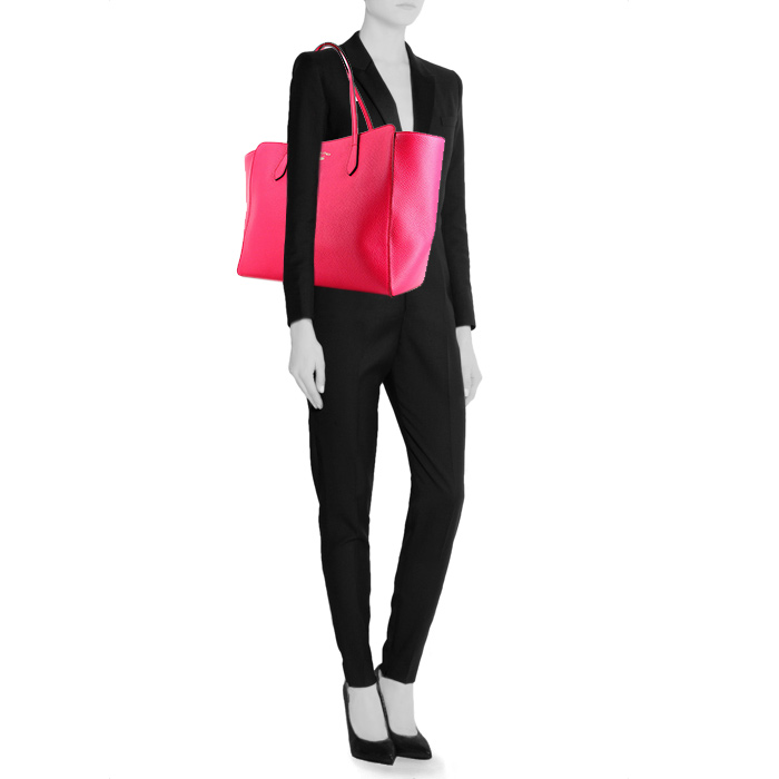 Sac cabas Gucci en cuir rose - Detail D1