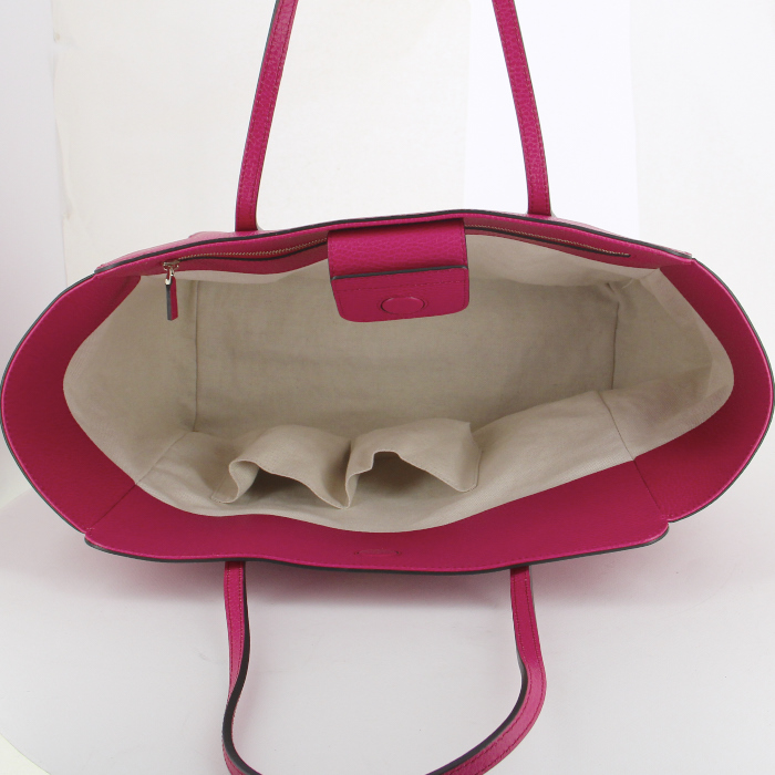 Sac cabas Gucci en cuir rose - Detail D2