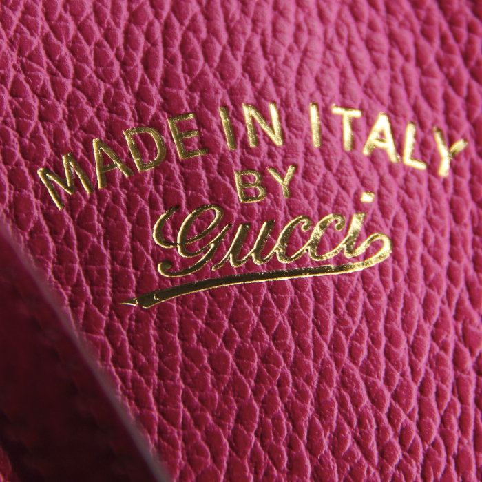 Sac cabas Gucci en cuir rose - Detail D3