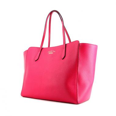 Shopping bag in pelle rosa