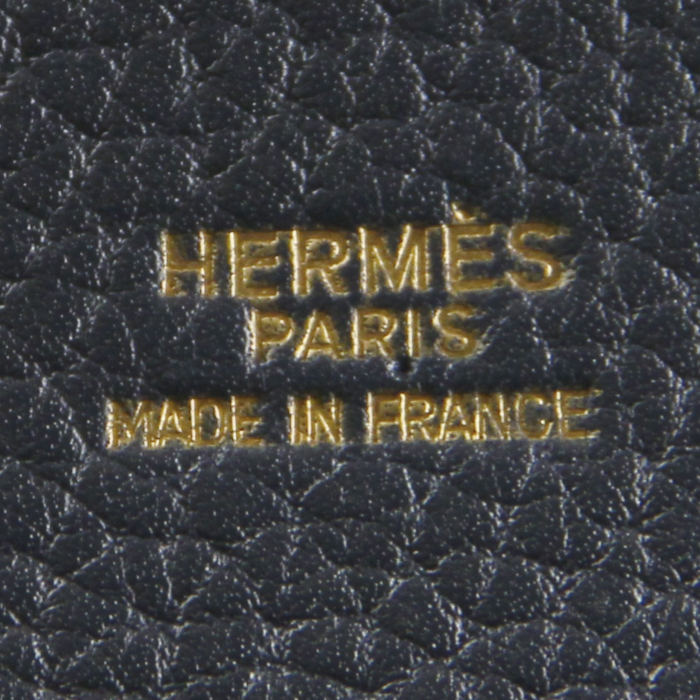 Hermes Matelot handbag in navy blue leather - Detail D3