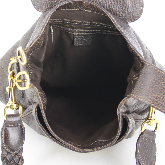 Borsa Gucci Pelham in pelle monogram marrone - Detail D3