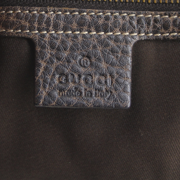 Borsa Gucci Pelham in pelle monogram marrone - Detail D4