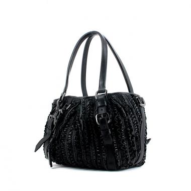 Sac à main Burberry en cuir noir