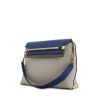 Chloé Sally shoulder bag in grey, taupe and blue tricolor leather - 00pp thumbnail