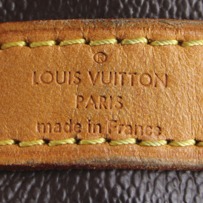 Bolso de mano Louis Vuitton Speedy 25 cm en lona Monogram revestida marrón y cuero natural - Detail D4