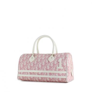 Borsa in tela monogram rosa e bianca