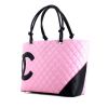 Shopping bag Cambon in pelle trapuntata rosa e nera - 00pp thumbnail