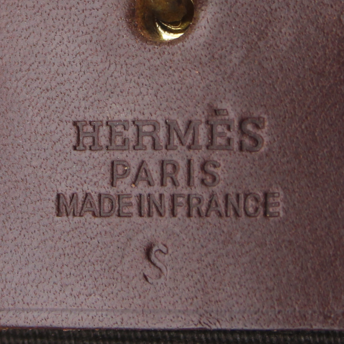 Borsa da viaggio Herbag in tela marrone e pelle marrone cioccolato - Detail D5