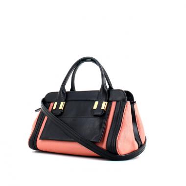 Bolso bandolera Chloé Alice en cuero rosa y negro