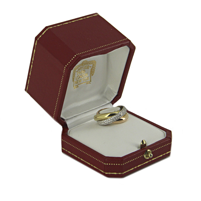 Cartier Trinity large model ring in 3 golds and diamonds - Detail D2