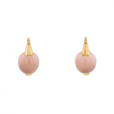 Pomellato Luna earrings in pink gold and quartz