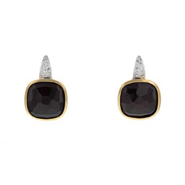 Pomellato Shéhérazade earrings in yellow gold,  white gold and diamonds and in garnets
