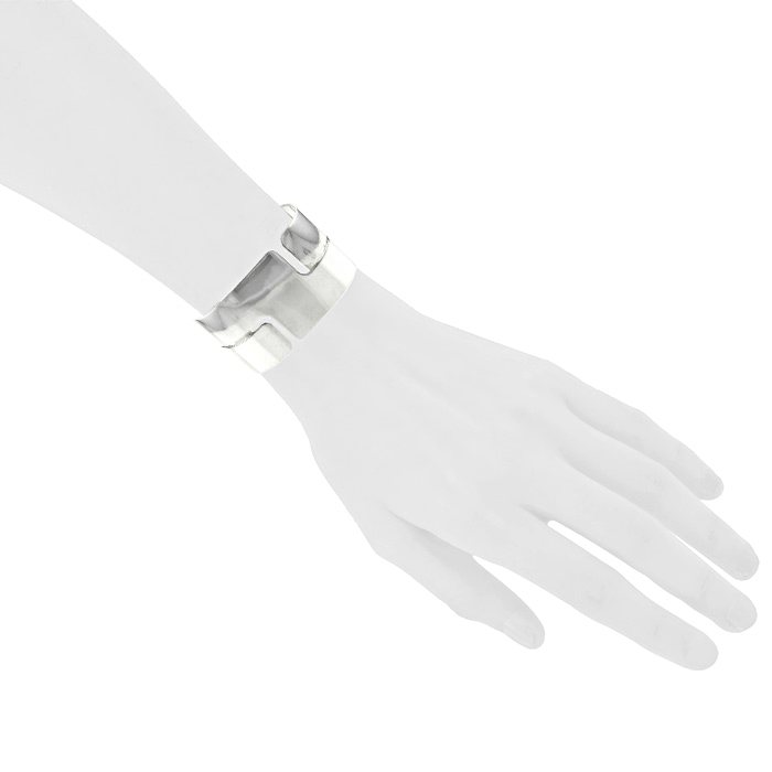 Bracelet manchette Dinh Van Seventies grand modèle en argent - Detail D1