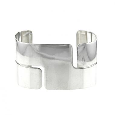 Brazalete Dinh Van Seventies modelo grande en plata