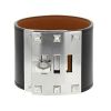 Hermes large model cuff bracelet in leather and palladium - 00pp thumbnail