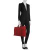 Hermes Toto Bag - Shop Bag shopping bag in red canvas - Detail D1 thumbnail