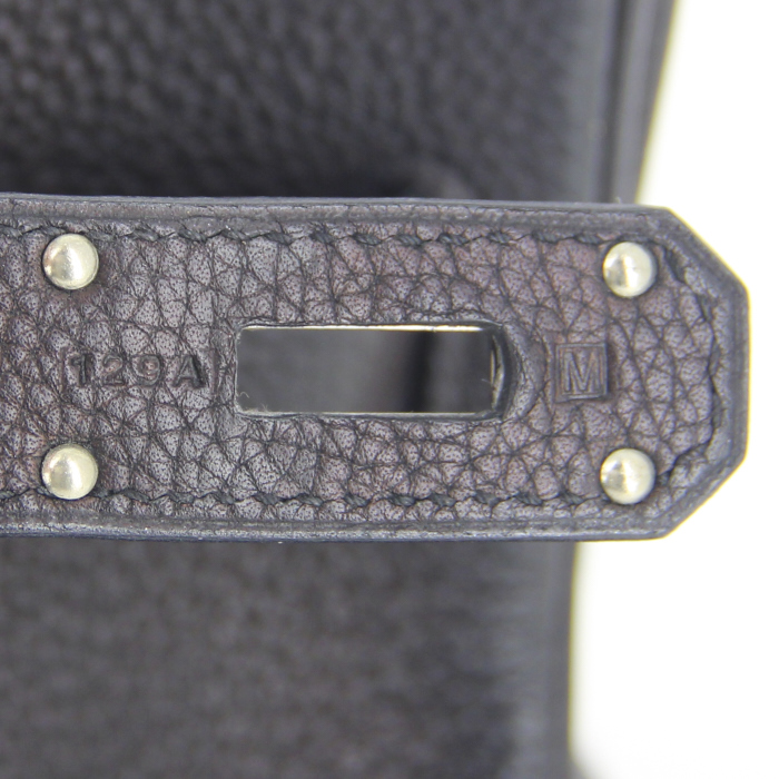 Hermes Birkin Shoulder handbag in black togo leather - Detail D4