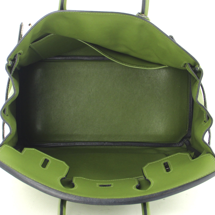 Hermes Birkin handbag in olive green Swift leather - Detail D2