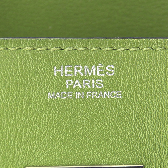 Hermes Birkin handbag in olive green Swift leather - Detail D3