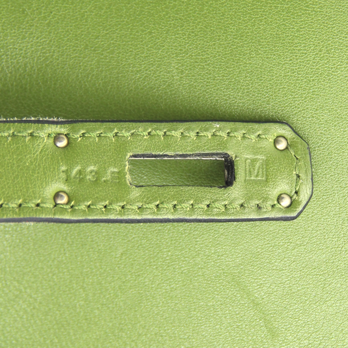Borsa Birkin in pelle Swift verde oliva - Detail D4