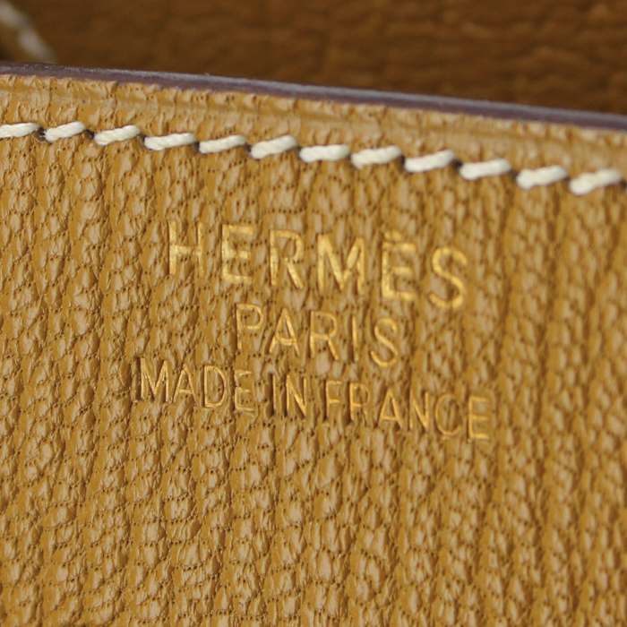 Borsa Hermes Birkin 35 cm in capra beige - Detail D3