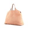 Chanel shopping bag in salmon pink glittering leather - 00pp thumbnail