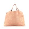 Chanel shopping bag in salmon pink glittering leather - 360 thumbnail